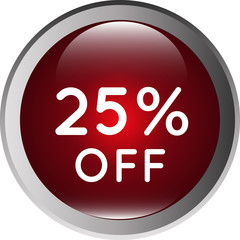 3d red sale button-25%off