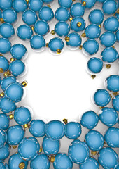 Christmas ornaments frame in blue