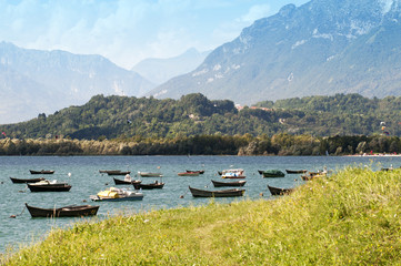 Fototapeta na wymiar Lake Santa Croce, Belluno