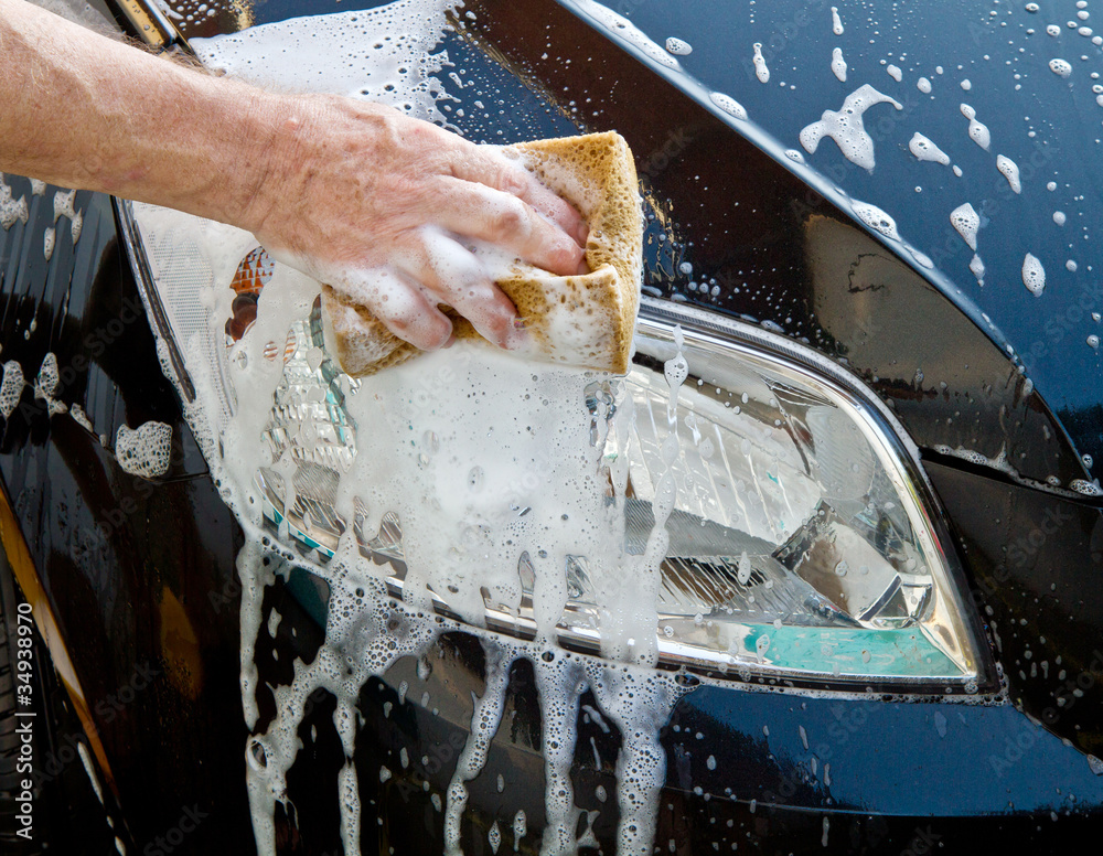 Wall mural car wash