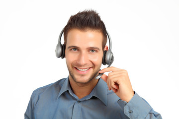 Young support technician smiling