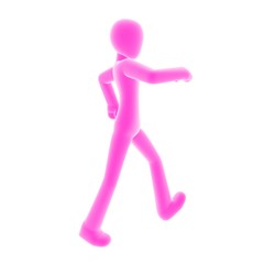 Fototapeta na wymiar pink person walking right B