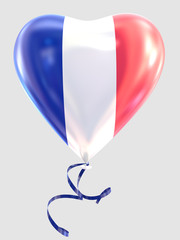 Balloon shape heart flag country France