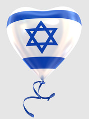 Balloon shape heart flag country Israel