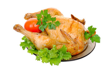 Grilled chicken with fresh vegetables