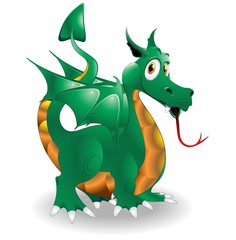 Drago Cucciolo Cartoon-Baby Dragon-Vector © BluedarkArt