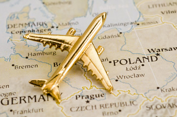 Naklejka premium Plane Over Poland