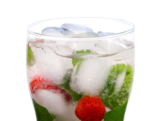 Mojito  strawberries  cocktail.