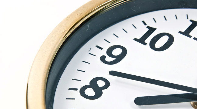 A close up of clock hands.