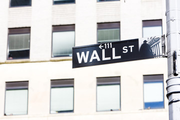 Naklejka premium Wall Street Sign, , New York City, USA