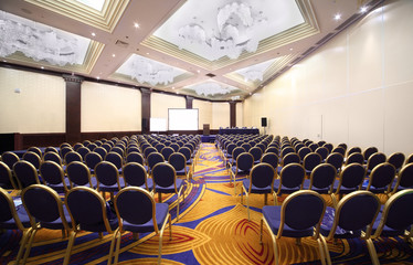 Chair rows in empty hall