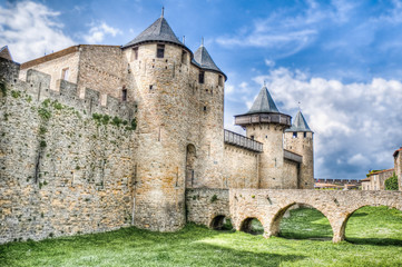 Fototapeta na wymiar Comtal zamek w Carcassonne, Francja