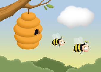 Bee and Beehive