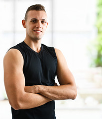 Obraz premium Handsome muscular man portrait