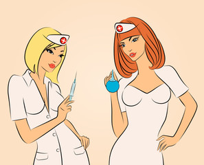 Nurses ready to make an injection