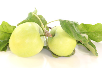 Äpfel und Blättern