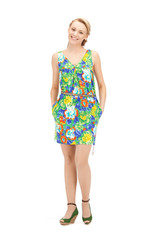 lovely woman in elegant dress