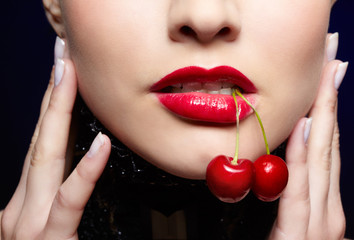 girl with cherry