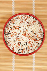 Raw rice in bowl