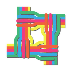 colorful circlr of hand, chain