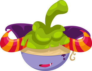 illustration cartoon ghost mangosteen vector file