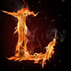 Fototapeta premium Fire letter