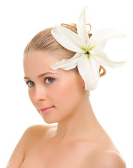 Fototapeta premium Closeup portrait of young woman