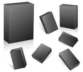 Black 3d Boxes, Vector