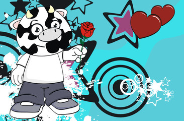 cow kid cartoon background3