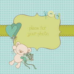 Baby Greeting Card with Photo Frame and place for your text in v