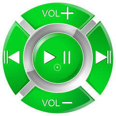 vector illustration of green remote control buttons