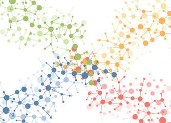 color molecule connection vector background