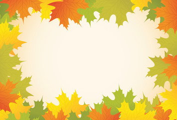 Naklejka na ściany i meble abstract autumn background with maple leaves vector