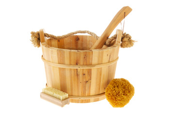 Wooden sauna bucket