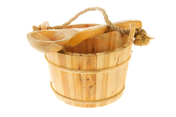 Wooden sauna bucket