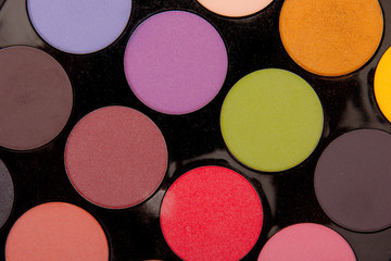 Eye shadows palette, isolated on white background