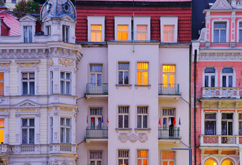 Karlovy Vary Hausfassaden - Karlovy Vary facade 02