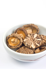 Shiitake in the white dish
