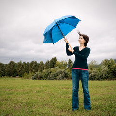 Woman with umbrella