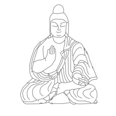 Fototapeta na wymiar Buddha sculpture, vector