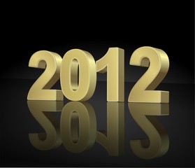 2012 golden title on the black background