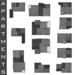 Residential Forms the floor plans. vector