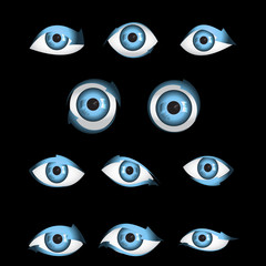 illustration of shape of eye with arrow