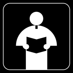 priest preaching sign vector