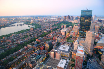 Fototapeta na wymiar Boston z lotu ptaka