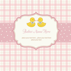 baby twins shower card