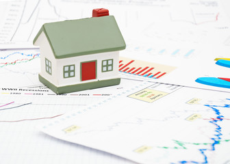 Housing market concept image with graph on chart