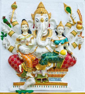 Indian or Hindu ganesha God Named Vijaya Ganapati at temple in t