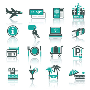 Recreation, Travel & Vacation, icons set.
