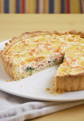 Salmon and spinach quiche